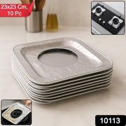 Aluminum Gas Stove Burner Protector Covers (10 Pc  23x23 Cm) thumbnail 5
