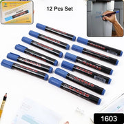 Premium Permanent Blue Marker Pen Set (12 Pc) thumbnail 7