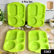 5363 Unbreakable Plastic Food Platesbiodegradable 5 Compartment Square Plate For Food thumbnail 6