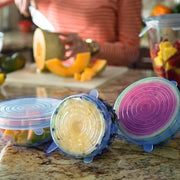 12 Peace Reusable Stretch Lids Set With 2 Storage Pouches  Flexible Food Cover Lids thumbnail 5