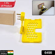 6498 Multi-purpose Wall Holder Stand For Charging Mobile Just Fit In Socket And Hang (Yellow) thumbnail 7