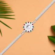 Sunflower Shape Rakhi With Silver Chain thumbnail 1