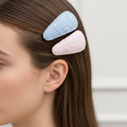 Textured Fabric Snap Hair Clips Set (4 Pc) thumbnail 5