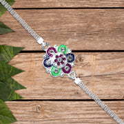 Silver Flower Motif Rakhi thumbnail 3