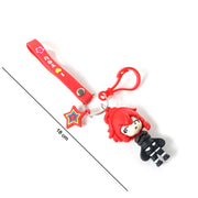 Cute Cartoon Girl Character Keychain With Strap And Decorative Charm (1 Pc) thumbnail 4