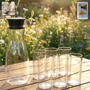 Prexo Plastic Water Jug And Drinking Glass Set (1 Jug 1000ml 6 Glasses 300ml) thumbnail 1