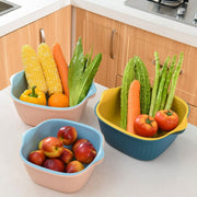 5228a  Kitchen Bowl Plastic Washing Bowl And Strainer Drainer Basket For Home  Kitchen Use thumbnail 2