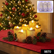 Christmas Premium Glitter Led Tealight Candles (6 Pc Set) thumbnail 7