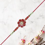 Red Floral Designer Rakhi thumbnail 1