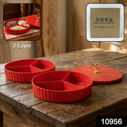 2 Layer Multipurpose Decorative Dry Fruit And Snack Serving Tray (1 Pc) thumbnail 7