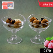 Glass Footed Dessert Bowl Ice Cream Cup (2 Pcs Set) thumbnail 7