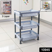 3-layer Multipurpose Kitchen Storage Basket Rack thumbnail 6