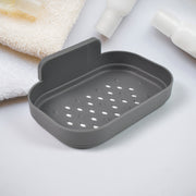 Plastic Soap Dish Holder For Bathroom Shower Wall Mounted Self Adhesive (1 Pc) thumbnail 1