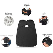 6027 Black Beard Apron Hair Clippings Catcher Grooming Bib thumbnail 1