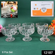 Glass Ice Cream Bowls Glass Dessert Cups For Sundae (6 Pcs) thumbnail 5