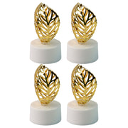 Decorative Golden Leaf Shaped Flameless Led Candles (4 Pc) thumbnail 1