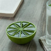 Lemon Shape Flexible Silicone Ice Cube Tray  8-slot Round Ice Mold (1 Pc) thumbnail 4
