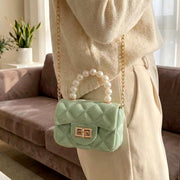 Elegant Quilted Mini Handheld  Sling Fashion Handbag (1 Pc) thumbnail 3