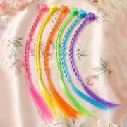 Colourful Braided Hair Extension Streaks For Girls  Kids (6 Pc) thumbnail 5