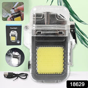 Usb Rechargeable Electric Lighter  3 Modes Cob Flashlight (1 Pc) thumbnail 5
