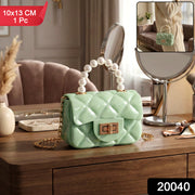 Elegant Quilted Mini Handheld  Sling Fashion Handbag (1 Pc) thumbnail 7