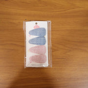 Textured Fabric Snap Hair Clips Set (4 Pc) thumbnail 6