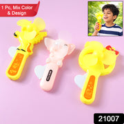 Hand Press Mini Portable Cartoon Fan Toy (1 Pc Mix Color  Design) thumbnail 7