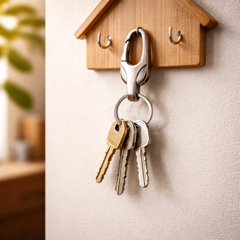 Stylish Metal Key Holder Keychain With Secure Lock Clip 1 Pc