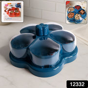 Lotus Shape Rotating Dry Fruit  Snack Organizer Box With Compartments (1 Pc) thumbnail 5