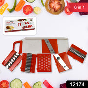 Plastic 6 In 1 Vegetables Slicer Cutter And Fruit Dicer Grater (1 Set) thumbnail 6