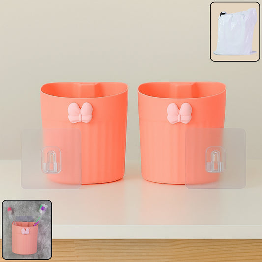 Premium Wall-mounted Toothbrush Holder With Butterfly Design (2 Pc)