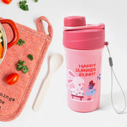 Plastic Lunch Box Leak Proof 2 Compartment With Bottle And Fork (1 Set  Mix Color) thumbnail 5