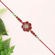 Red Floral Designer Rakhi thumbnail 2
