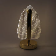 Elegant Plastic Led Table Lamp With Leaf Design Shade (1 Pc) thumbnail 2