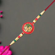 Round Designer Paisley Rakhi With Floral Charm thumbnail 1
