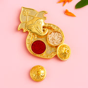 Traditional Golden Lord Ganesha Kumkum Dish  (1 Pc) thumbnail 3
