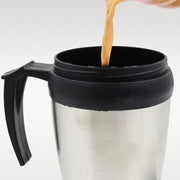 Stainless Steel Vacuum Glass Insulated Glass Coffee Cups (With Lid  Handle  1 Pc) thumbnail 4