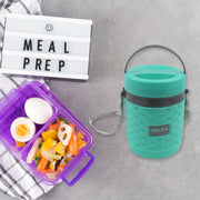 2364 Double Wall Insulated Stainless Steel Tiffin 4 Compartment Lunch Box With Handle Stackable Stainless Steel Lunch Box  Bpa Free  Leakproofdabba For Office Home Shool Hot Outer Plastic Tiffin Box Set (1 Pc 4 Compartment) thumbnail 2