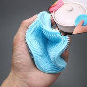 6078 Silicone Dish Scrubber Sponge Mildew Free Non Stick (Mix Color) thumbnail 2