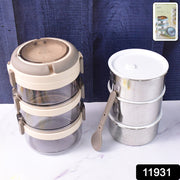 Ganesh Steko-3 Triple Layer Stainless Steel Insulated Lunch Box Set thumbnail 7