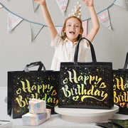 Birthday Gift Bag With Gold Shiny Stars Reusable Party Gift Bags (1 Pc) thumbnail 3