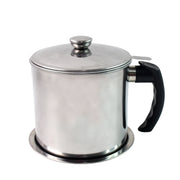 Stainless Steel Oil Strainer Pot With Lid And Filter Mesh (1 Set) thumbnail 1