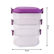 3 Layer Stackable Airtight Food Storage Container Set (1 Set) thumbnail 4