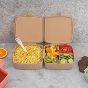 5787 Double-layer Square Lunch Box With  Spoon  4 Compartment Tiffin  Push Lock  Plastic Tiffin Box For Travelling School Kids  Office Exclusive Home thumbnail 6