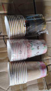 Disposable Paper Cups Disposable Tea Coffee Cups (10 Pcs Set  Mix Color  Design) thumbnail 6