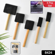 Multipurpose Sponge Brushes For Painting With Wooden Handles (5 Pcs Set) thumbnail 4