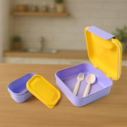 Kids Lunch Box Set With Small Inner Container Spoon  Fork (1 Pc) thumbnail 6