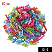 1345 Multipurpose Wooden Clips Cloth Pegs (Small 50 Pcs) thumbnail 5