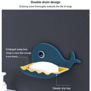 4747 Fish Shape Soap Dish Adhesive Waterproof Wall Mounted Bar Soap Dish Holder  (Pack Of 2pc) thumbnail 3