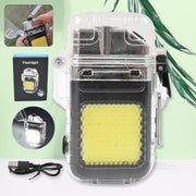 Usb Rechargeable Electric Lighter  3 Modes Cob Flashlight (1 Pc) thumbnail 1